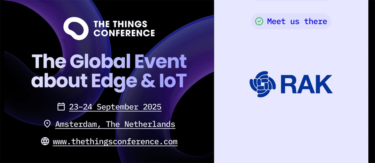 Join RAKwireless at The Things Conference 2025, Booth A13, for new IoT tools and LoRaWAN innovations in Amsterdam.