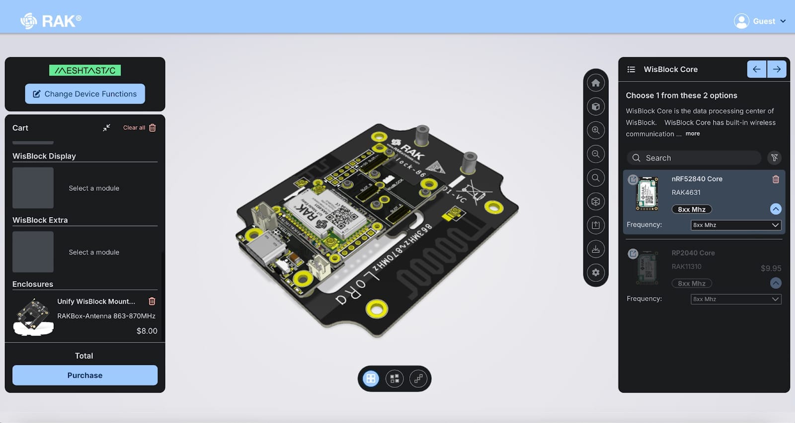 Selecting the Small Unify Enclosure includes a mounting plate with built-in LoRa and Bluetooth antennas.