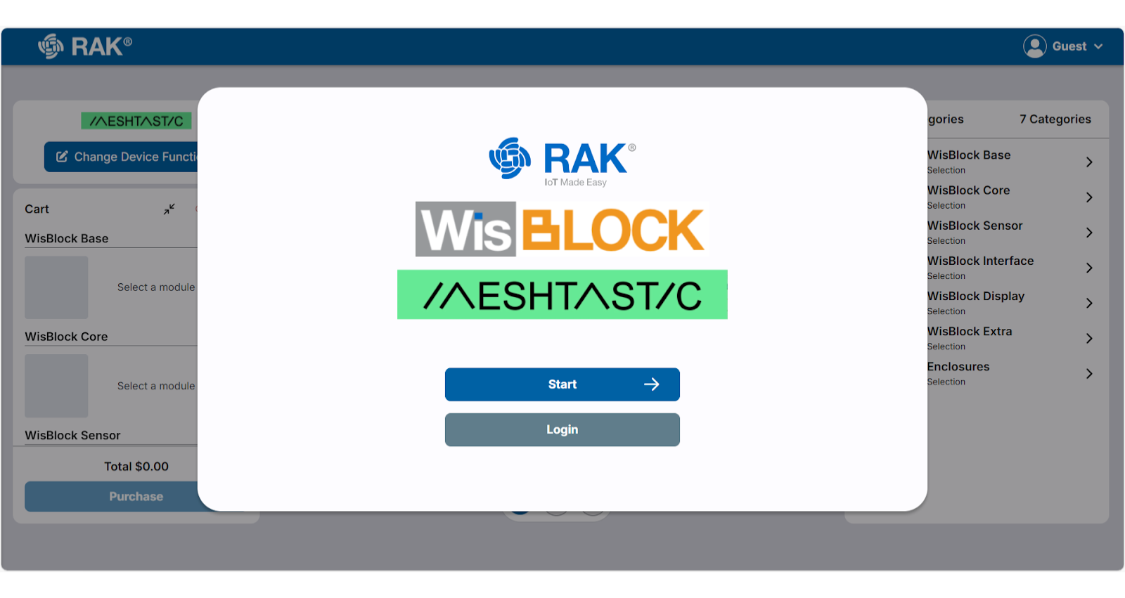 Meshtastic Designer overview showing an online tool to build and customize Meshtastic nodes using WisBlock modules 3DUI.