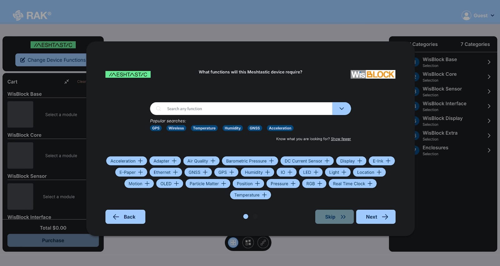 Guided Mode lets users build a Meshtastic node without electronics knowledge by selecting functions and auto-choosing modules.